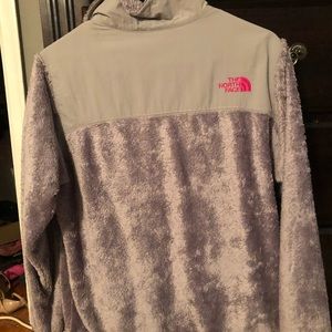 Gray and pink north face